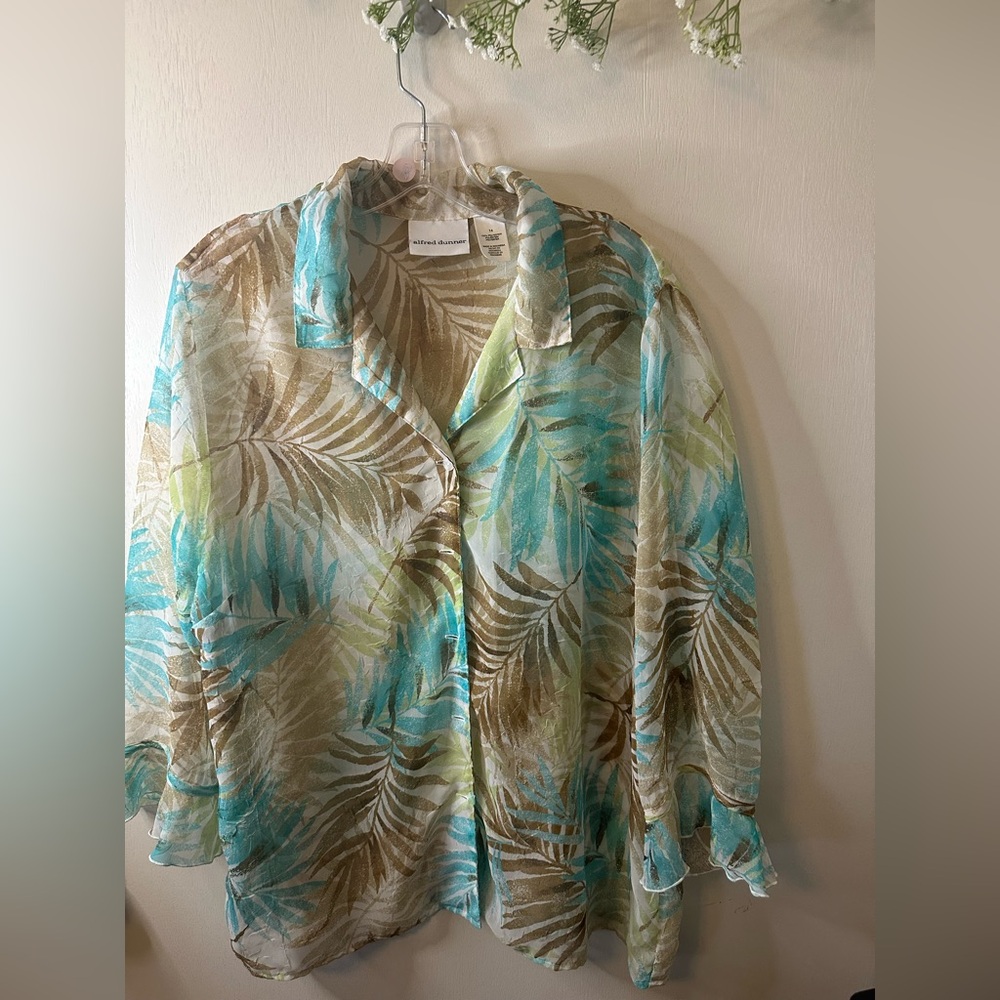 (B31)Alfred Dunner | Tropical Sheer Blouse